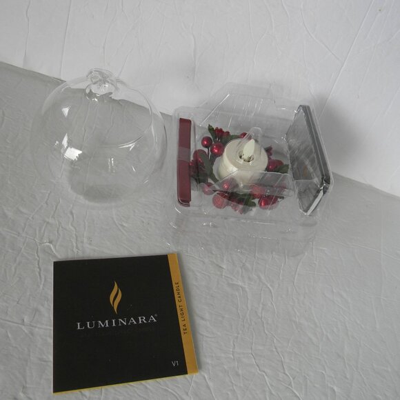NEW Luminara Real Flame Effect Candle  Red Berry Ornament Flameless W/REMOTE - Picture 1 of 5
